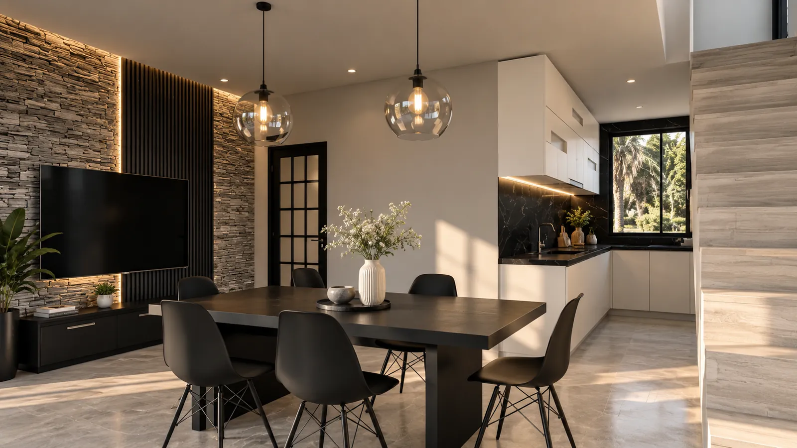 Vivienda SD en Monte Grande: cocina, comedor y estar integrados